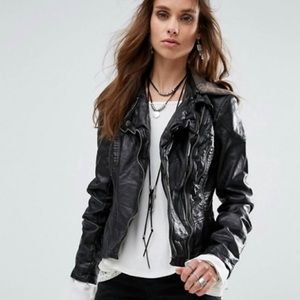 Free People Vegan Leather Jacket. Original hood not pictured b/c not included.